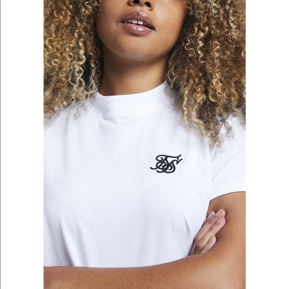 SikSilk New With Tags Retro Box Fit Crop 100% Cotton Tee – Optic White Size 2 - Picture 2 of 10